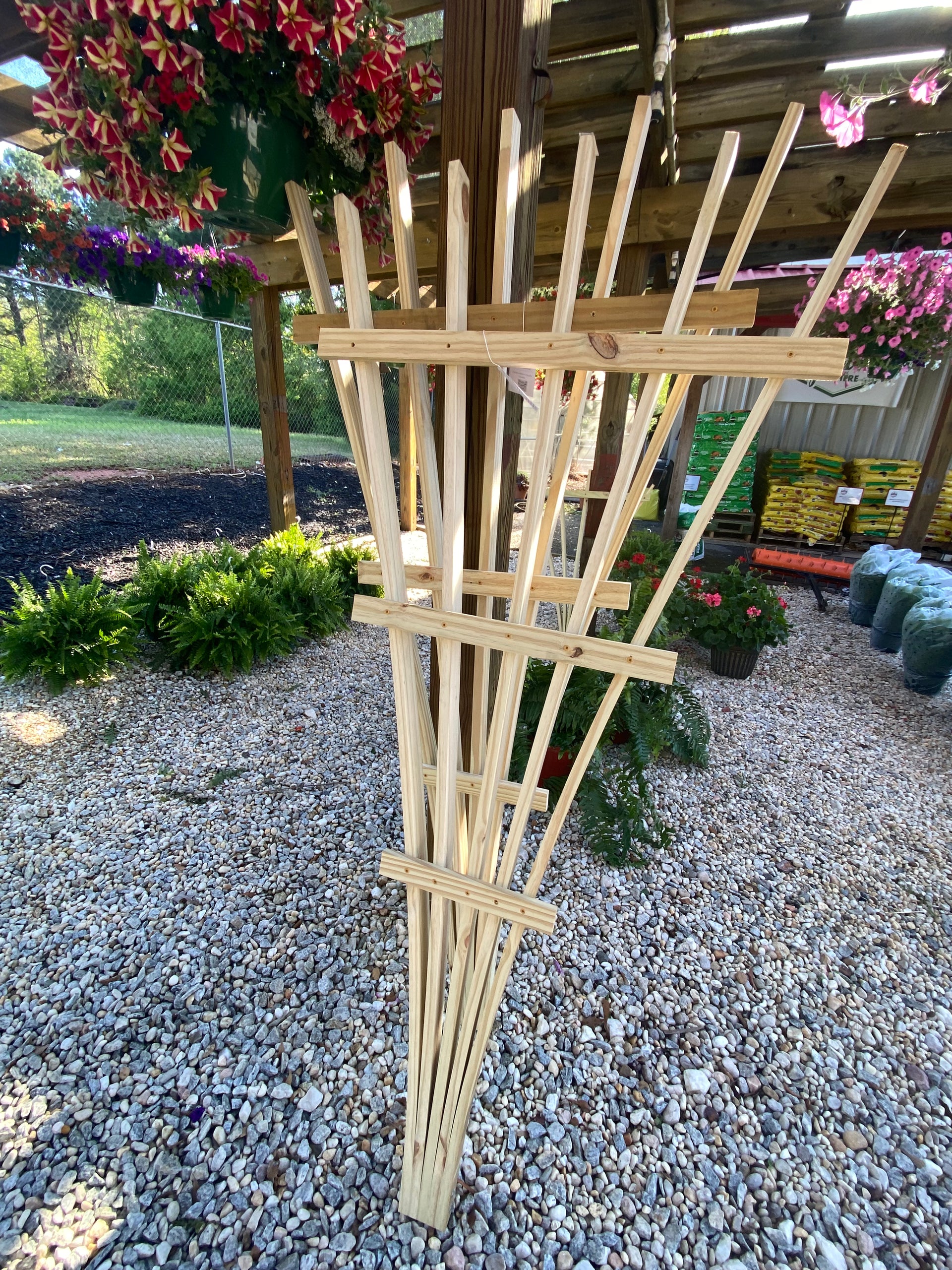 treated wood trellis 6 ft Handcrafted Garden Trellis – Pressure-Treated Pine
